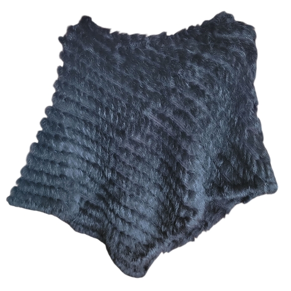 Fur Cape Black Rabbit Fur - Picture 1 of 2